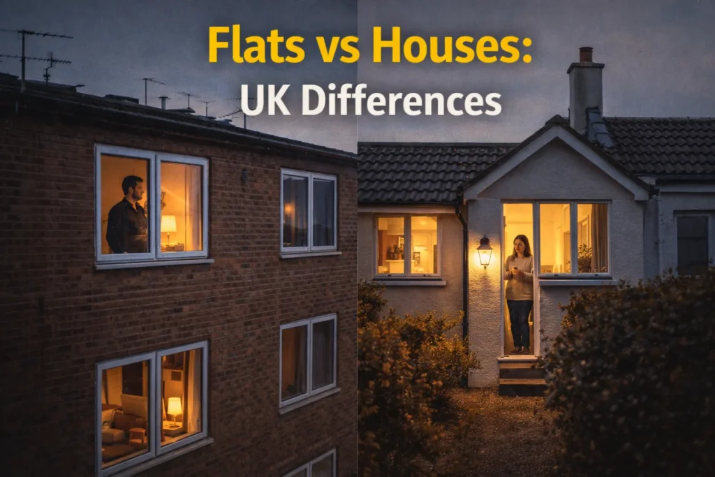 Comparison of UK flats and houses showing different challenges during power cuts